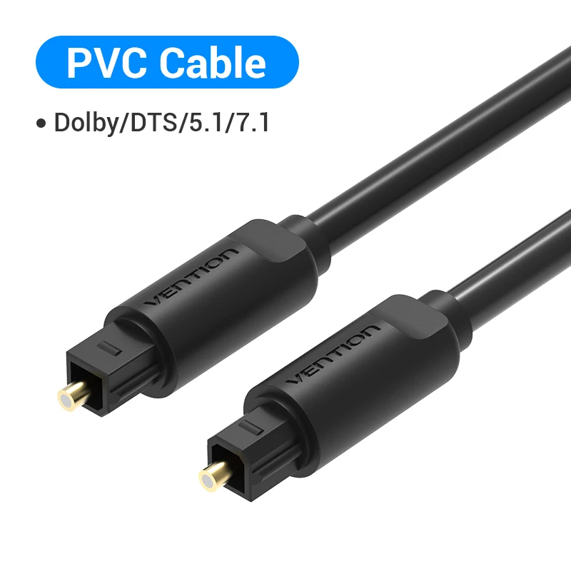 Vention Premium Digital Optical Audio Fiber Cable - Toslink SPDIF Coaxial (1m/2m)