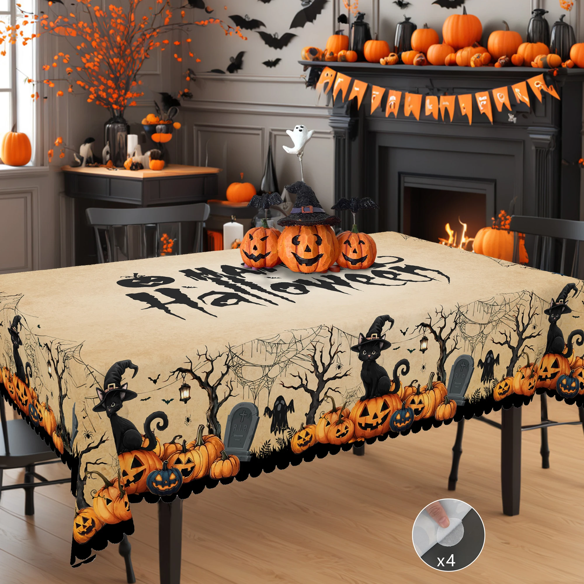 Cuscini Decorativi Per Halloween - Set Di 3: Fantasma, Zucca, Gatto Nero - Morbidi E Lavabili