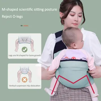 그린 베이비 슬링, 인체공학적 안전하고 안전한 M 포지션, 편안한 베이비 웨어 캐리어, 1 개