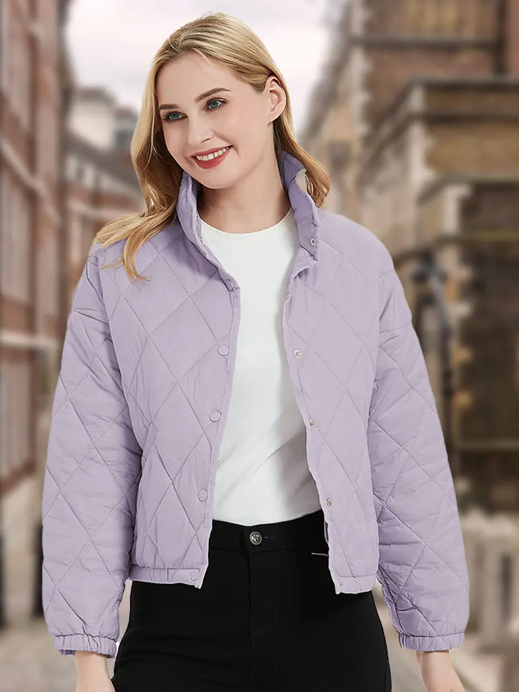 Giolshon Ultra Light Down Jacket Spring Women Stand Collar Feather Puffer Coat Padded Coats Down Parkas Solid Color Outerwear astrid 2022 spring women parkas oversize padded coats hooded women s jacket fashion contrast color outerwear quilted am 9713
