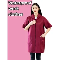 Women's Apron Short Sleeved Waterproof And Oil Resistant Fabric Kitchen And Home Coat Work Clothes Half Sleeved Pet Clothing 1