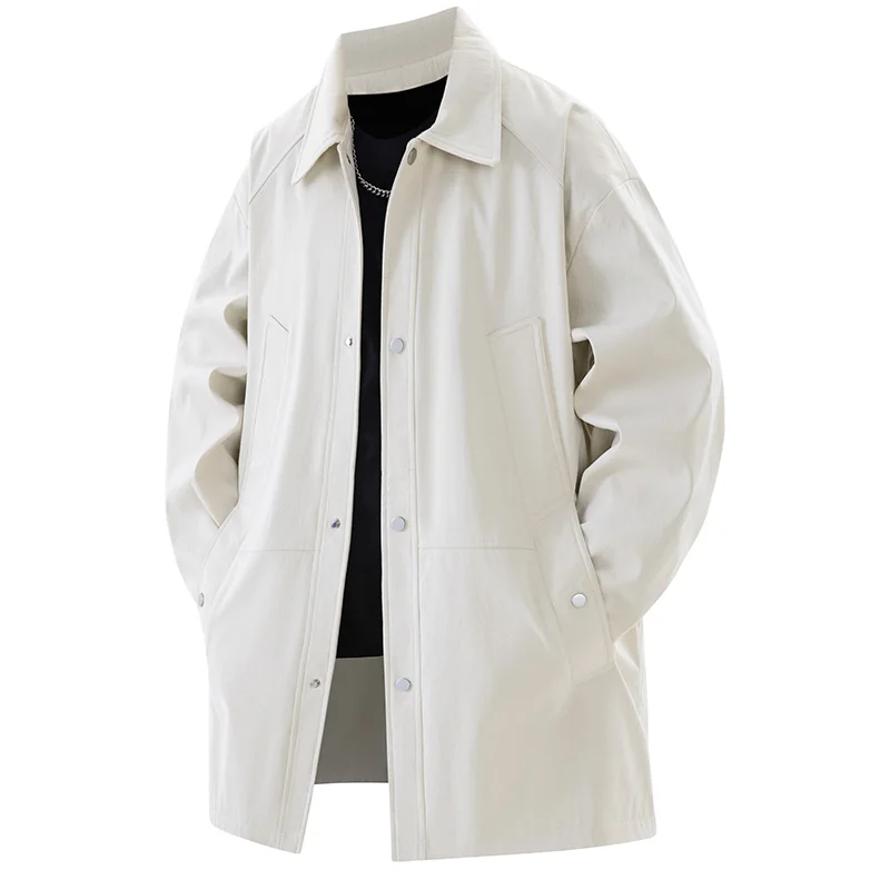 Long Trench Jacket Men Big Size 9xl 8xl 7xl 6xl Turn-Down Collar Casual Outerwear Windbreaker Oversized Spring Autumn Coats