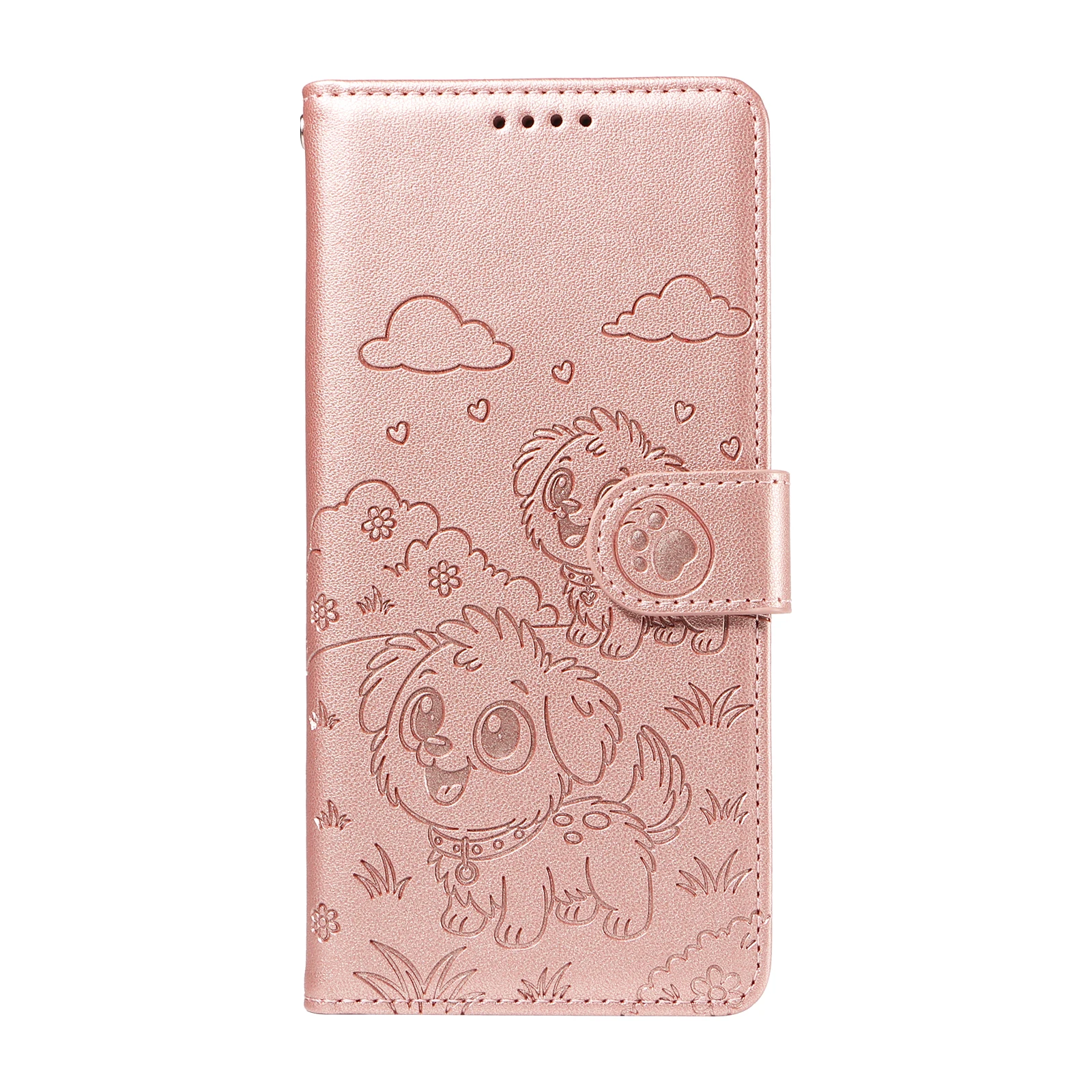 3D Dog Pattern Leather Wallet Flip Phone Case