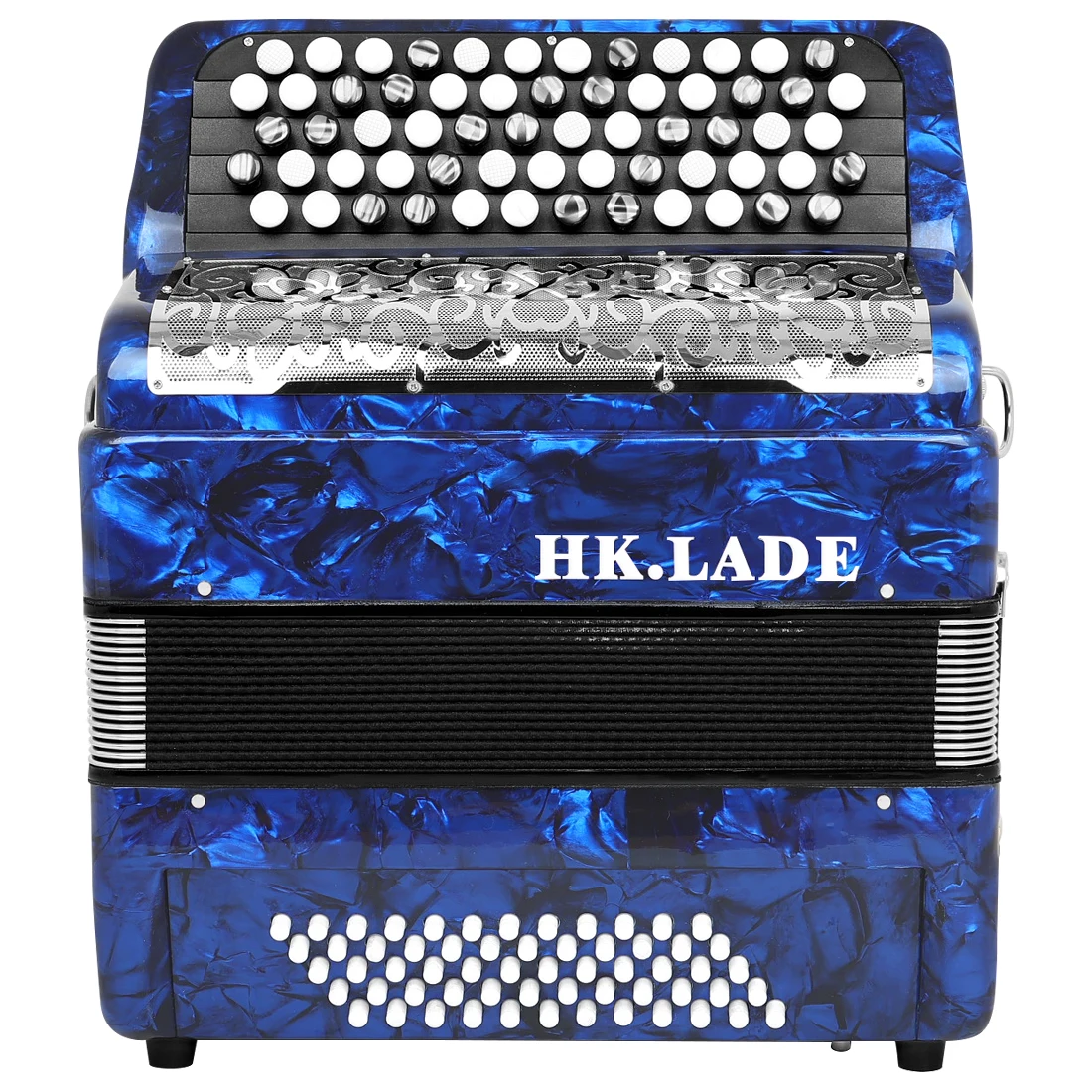 HK · LADE AH-240 Blue Bayan Akkordeon 62-Tasten-60-Bass-Taste Professionelles Akkordeon-Tastatur-Instrumentenakkordeon mit Teilen – Detail 3