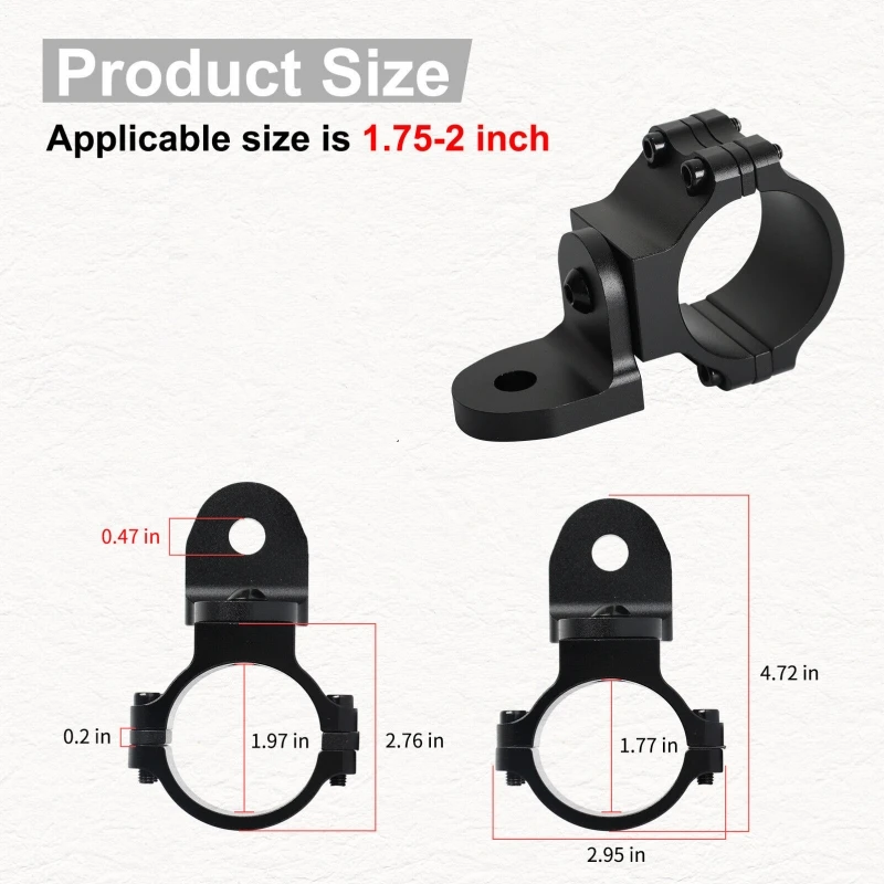 UTV LED Whip Light Mounts UTV Flag Mount Led Antenna Brackets for 1.75"-2" ATV Roll Bar Cage RZR 900 1000 XP PRO Commander atv accessories,car modification accessories