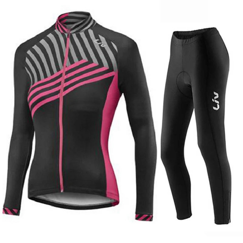 Liv 여성용 사이클링 저지 세트, 긴 소매 통기성 의류, MTB Maillot Ropa Ciclismo 자전거 운동복 자전거 유니폼, 가을