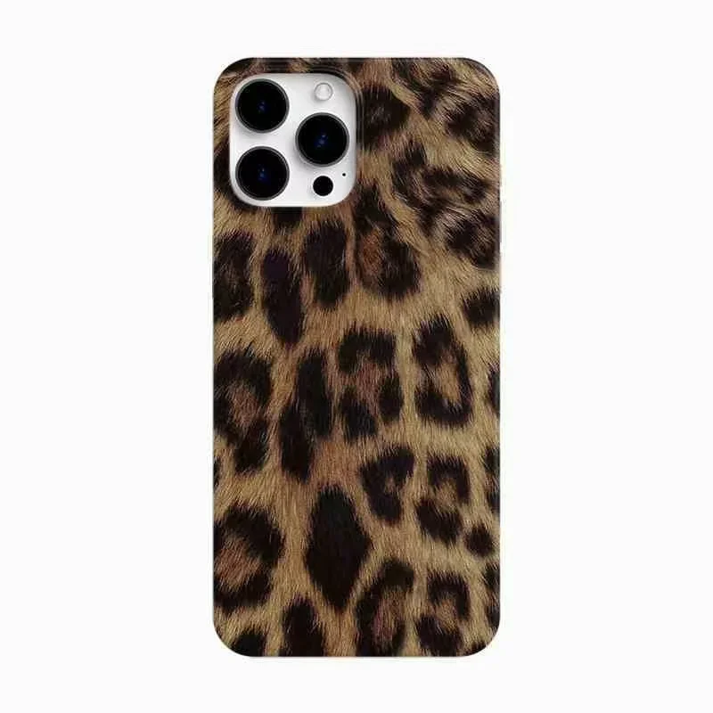 Leopard Print Plush Matte Phone Case - Stylish and Chic Back Cover