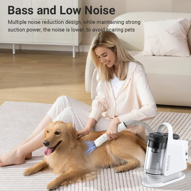 S4b13869c200b4cba9ca239c601277d07n.jpg ROJECO Pet Multifunction Grooming Vacuum Kit 5-IN-1 Smart Touch Portable Household Pet Vacuum Cleaner for Cat Dog Hair Groomer
