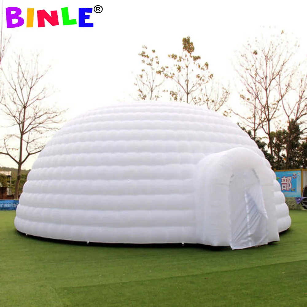10m 80persons Striking Oxford Outdoor Inflatable Dome Tent With Led Strips Disco Igloo Party Wedding House Air Marquee For Event 4