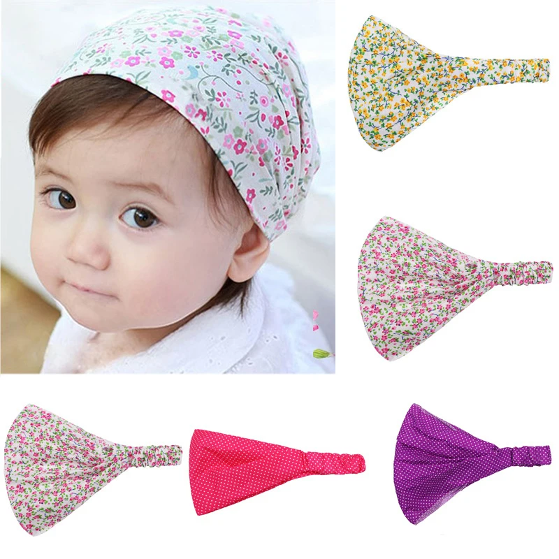 ChildrenPrintedHeadbandElasticFloralBabyBandanasGirlsBoysCap