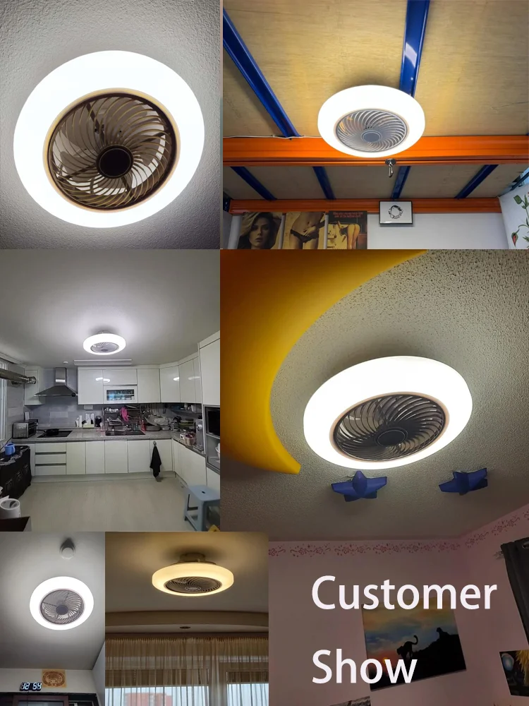 Smart App Ceiling Fan 46 52cm Fan with lights Led 3 Color 36W Remote Control decor ventilator lamp air Retractable Silent Fan 6
