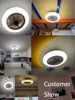 Smart ceiling fan 46 52cm fans with lights remote control bedroom decor ventilator lamp air Invisible Blades Retractable Silent 6
