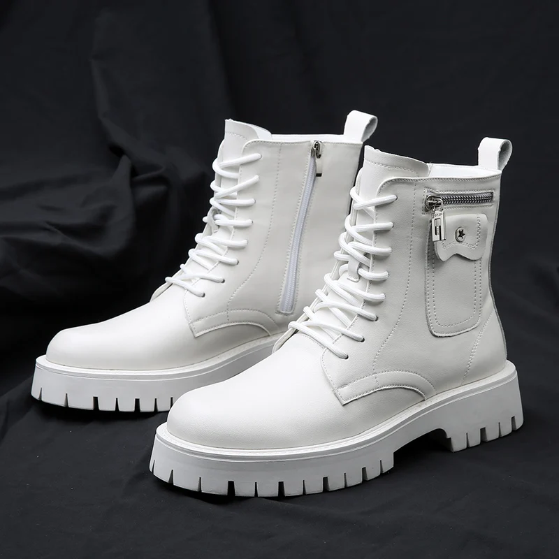 靴 Y's SMOOTH LEATHER PLATFORM ZIP UP BOOTS Zipped Boot I Black in Leather – The Row