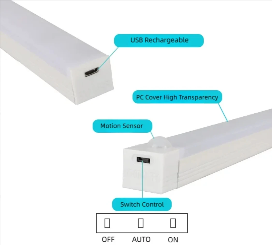LED Night Light LED Motion Sensor Light LED Cabinet Light Under Cabinet Light LED Cabinet Lights Rechargeable Light Bulbs 2pcs 3Modes Rechargeable Under Cabinet Motion Sensor Night Lights Magnetic Easy Install for Closet Kitchen Stairs Cabinet Drawer