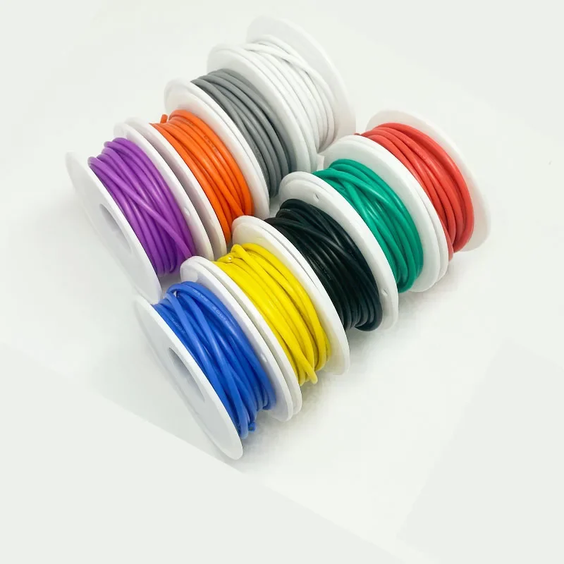 Vibrant Silicone Tinned Copper Wire Set - Multi-Gauge Stranded Cable Collection