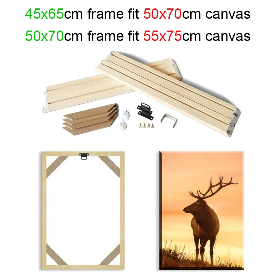 Canvas Painting Frame Oil Painting Frame Canvas Diamond Frames DIY Wood Wall Decoration 45x65 50x70cm