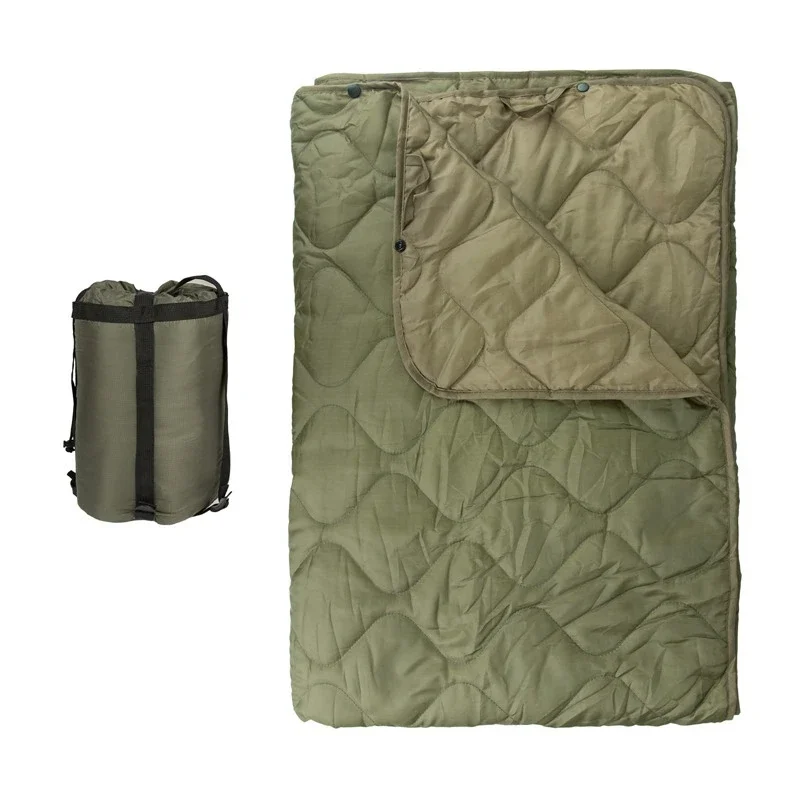 

Camping Woobie Blanket Buttons Poncho Liner Military Accessories Ultralight Outdoor Travel Sleeping Pad Quilt Mat Hiking