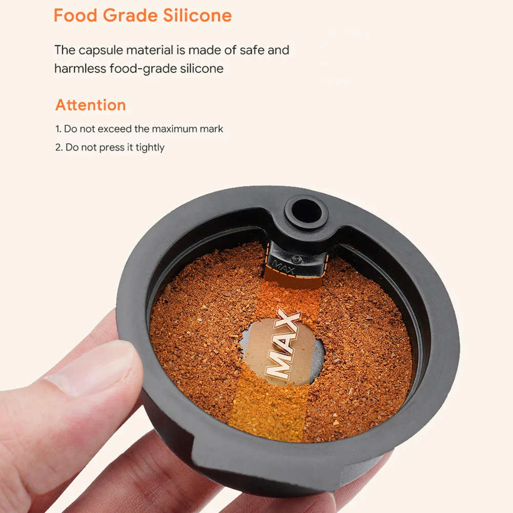 Coffee Filter Maker Pod with Spoon Brush Coffee Machine Filter Cup Reusable Refillable Accessories for Home Kitchen Office