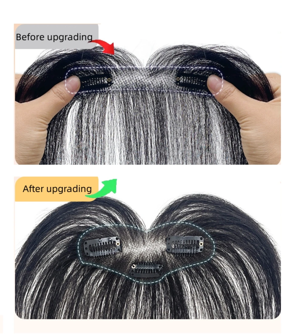 Natural Human Hair Clip In Bangs Topper 5