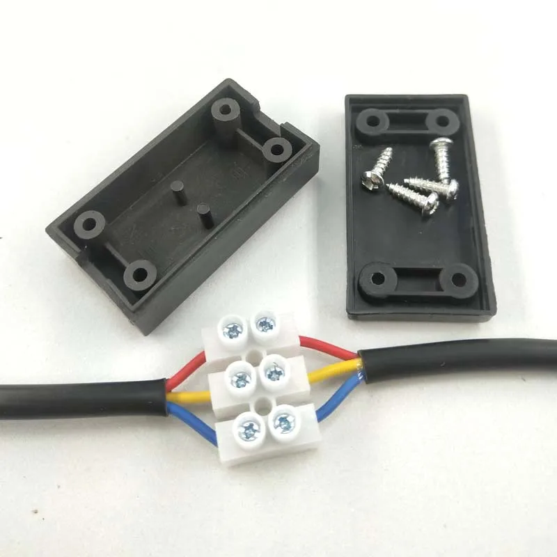 Black and White Three-position Terminal Strip Junction Box Dustproof ...