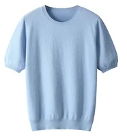 T-shirt en cachemire pour hommes, couche de Base, chemise mérinos, respirant, court, vêtements de luxe, grande taille 5