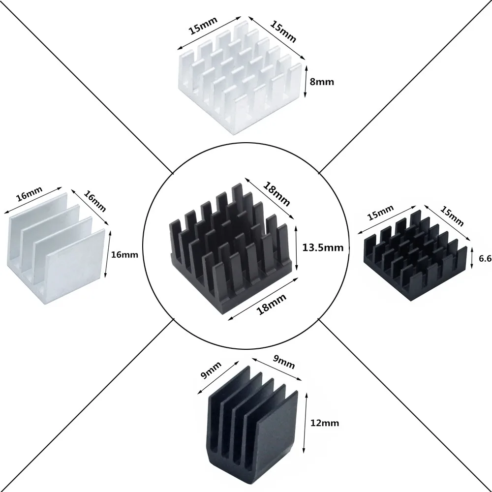 Electronic Chip Cooler Aluminum Heatsink Mini Heat sink For Electronic RAM MOS IC Chip 3D Printer Raspberry Pi Cooling electronic chip cooler cpu radiator cooler cpu cooler