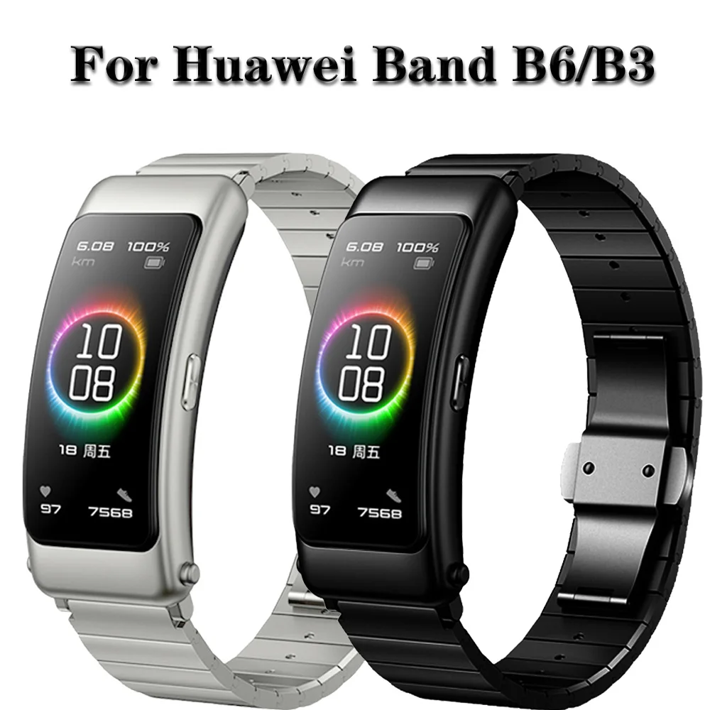 

For Huawei TalkBand B6 B3 Strap Stainless Steel Watch Band Bracelet Replacement Metal Watchband Wristband with Adjustment tool