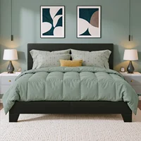 HOOMIC Full/Queen/King Upholstered Bed Frame with Adjustable Linen Headboard, Sturdy Wood Slats & Quiet Support 2