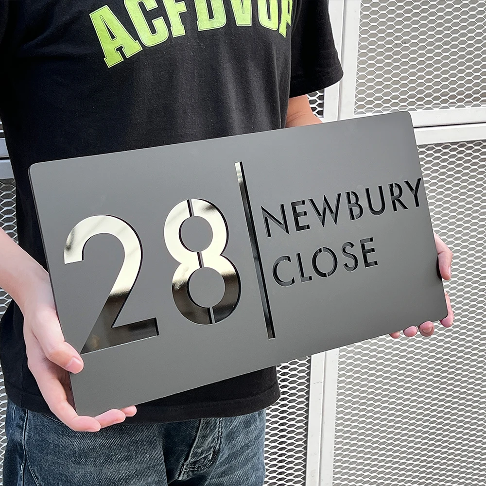 Custom Laser Cut Acrylic Modern 3D Floating House Number Sign Outdoor Street Name Waterproof Plate 28/40/45cm house number signs house numbers number plate