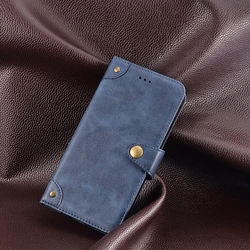Leather Retro Metal Buckle Phone Case - Stylish Protective Cover and Accessory (Blue)