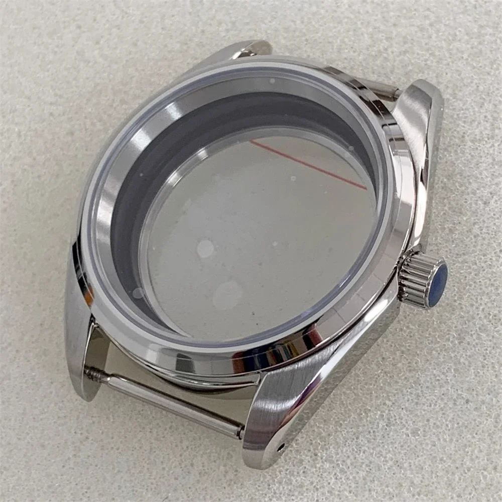 

2023 New 38mm Stainless Steel Watch Case Transparent Bottom Sapphire Glass Case Fit for NH34 NH35 NH36 4R 7S Movement 31mm Dial