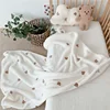 Korean Embroidered Bear Baby Swaddle Wrap Bedding for Newborn Blanket Hold The Children Out Blanket Autumn and Winter Blanket 6