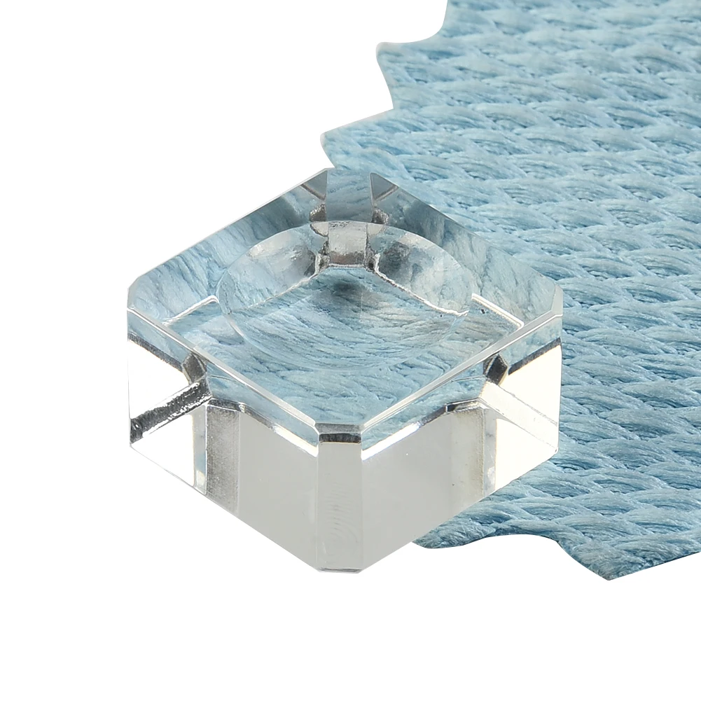 1 pc Block Ball Base Clear Glass Display Stand Holder w/ Groove 2.3/3 ...