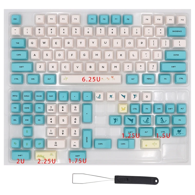 

Пользовательский колпачок с сублимационной краской, профиль XDA GK61, 64, 68, 96, 126, макет, 129 клавиш