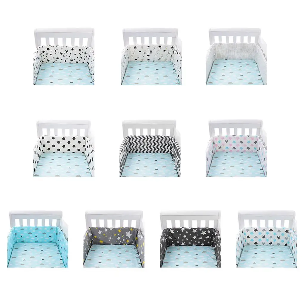 

Cushion Bumper Protective Function Anti-collision Guard Detachable Design Infant Accessories Cloth Bumpers Dark Gray Stars