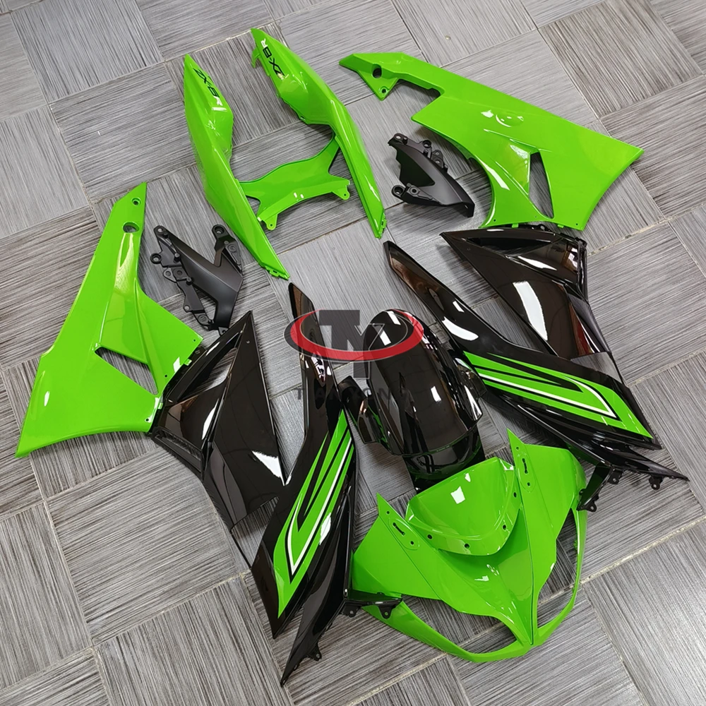 

Motorcycle Fairing For ZX6R ZX 6R 2009-2010-2011-2012 636 Injection Bright green with black stripes Full Kit Bodywork Cowling