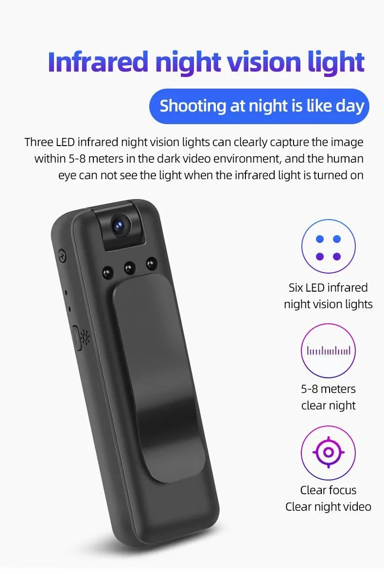HD 1080P Body Mini Camera Portable Small Digital Video Recorder Police BodyCam Infrared Night Vision Miniature Camcorder