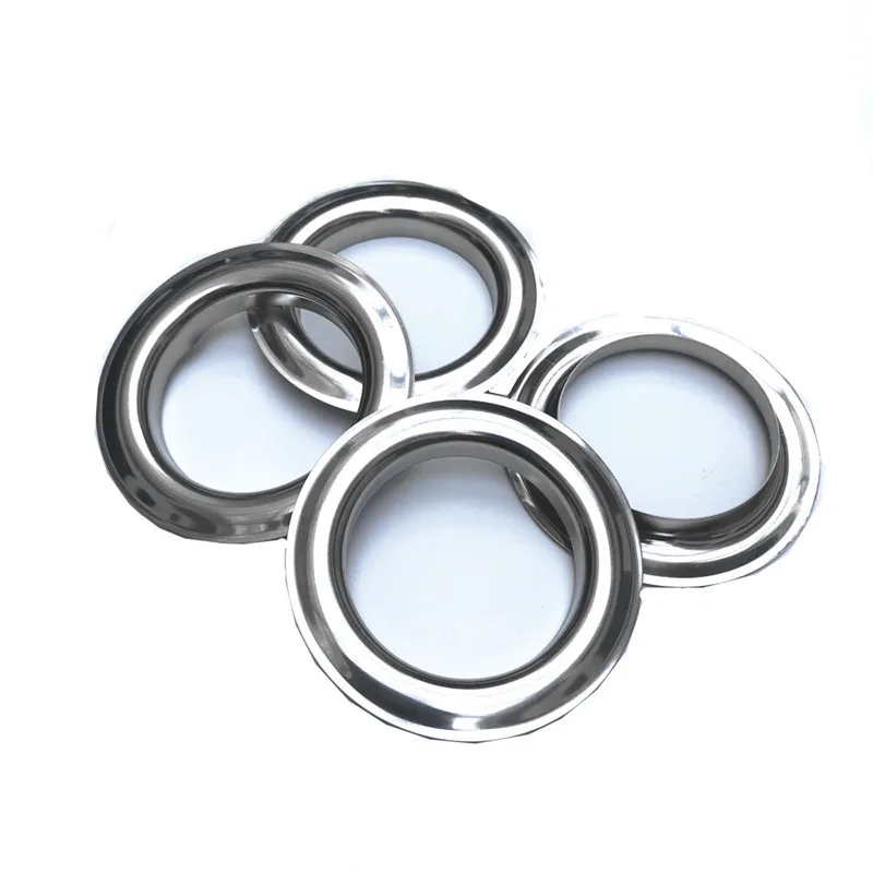 Curtain Accessories Wholesal Silver Metal Rings For Curtain Grommet Top Room Decor Hanging Curtain Metal Eyelets Accessories Press Ojal 001-6