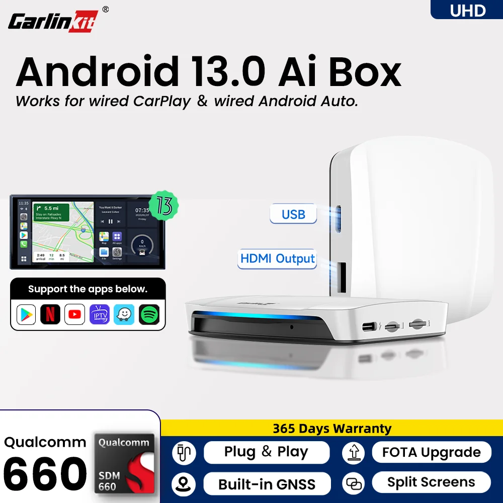 Carlinkit UHD SDM660 Android 13.0 Tbox Android Auto CarPlay