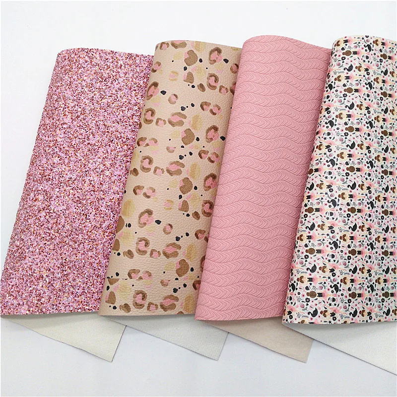 Description Picture 3 of itemBallet Dancers Custom Synthetic Leather Fabric Sheets Leopard Faux Leather Pink Glitter Leather Sheet For Bows DIY 21x29CM Q1066