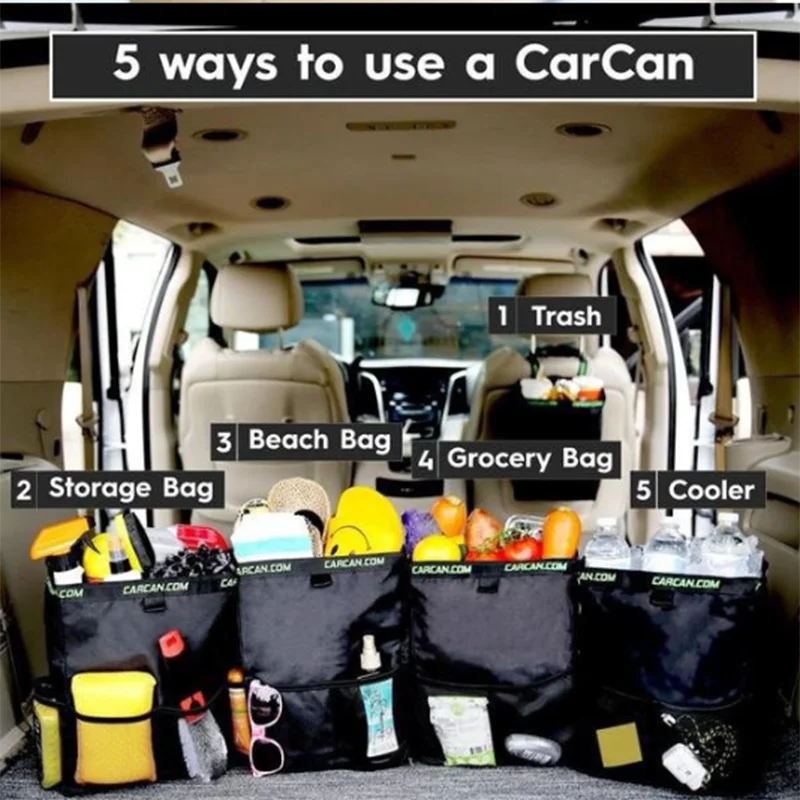 Car Trash Bag Car Storage Bag Hanging Car Seat Back Waterproof Multifunctional Storage Garbage Accessories