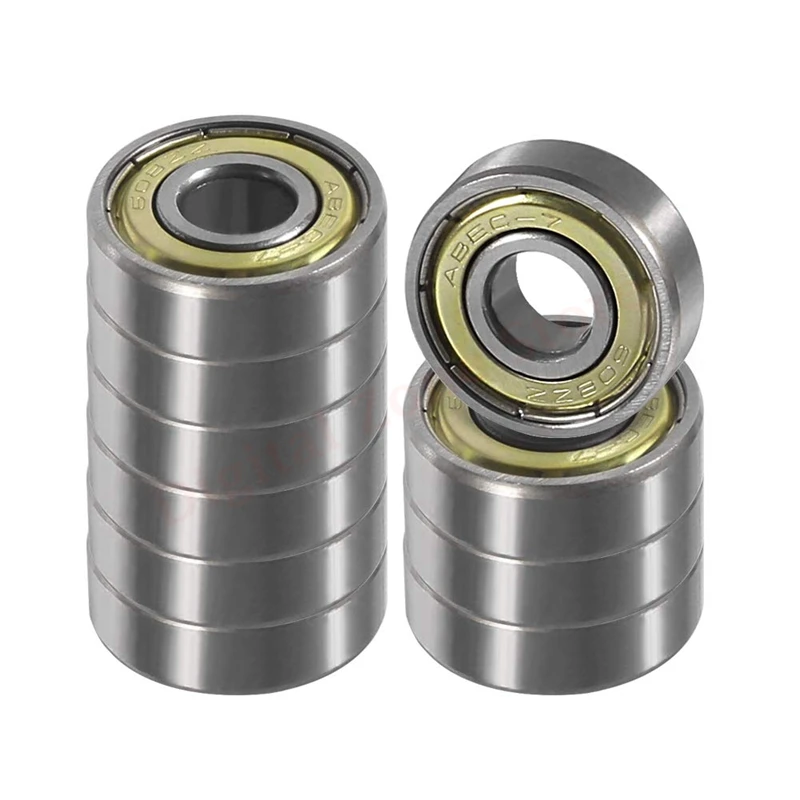 10PCS 608ZZ Deep Groove Ball Bearings 608 ZZ Metal Seal Bearings Double