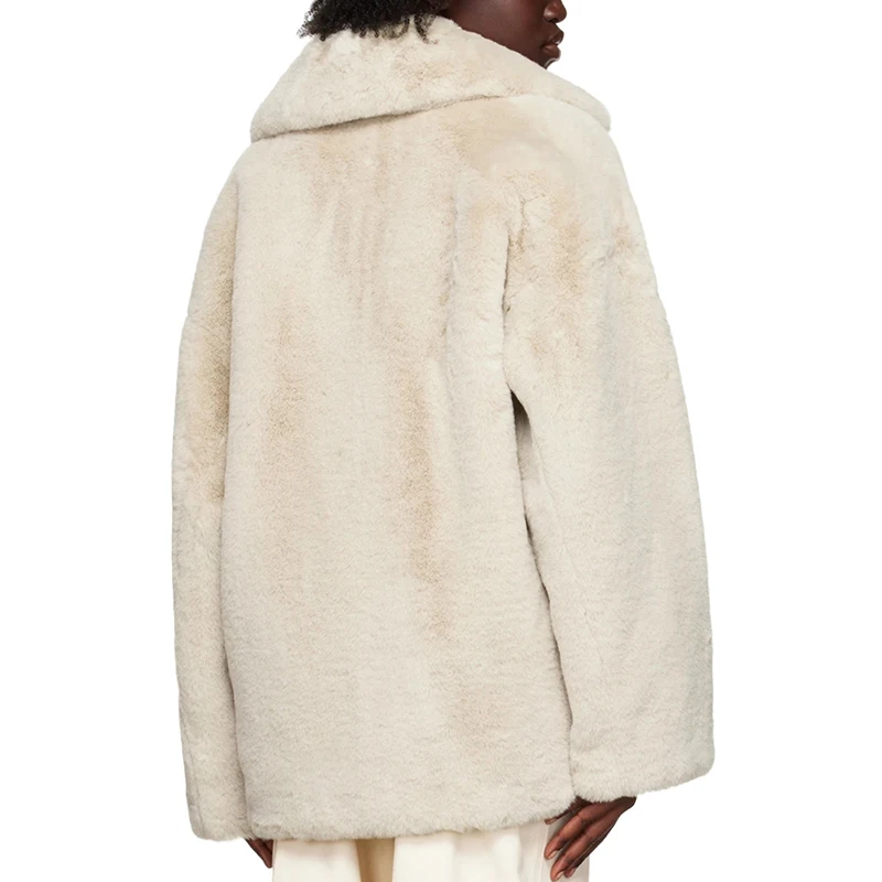 Ins Chic Brand Fashion Long Faux Rabbit Fur Coat Jacket Women Winter Oversized Shaggy Plush Fur Coats Street Girls Overcoat