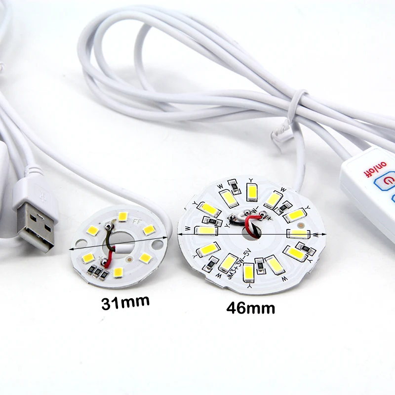Warm White DC 5V 3W USB LED Lights 2835 chip single color Reading Night Light Desk Book tablet Lamp Switch power cable Dimmable led light desk lamp night light book light mini led light led desk lamp