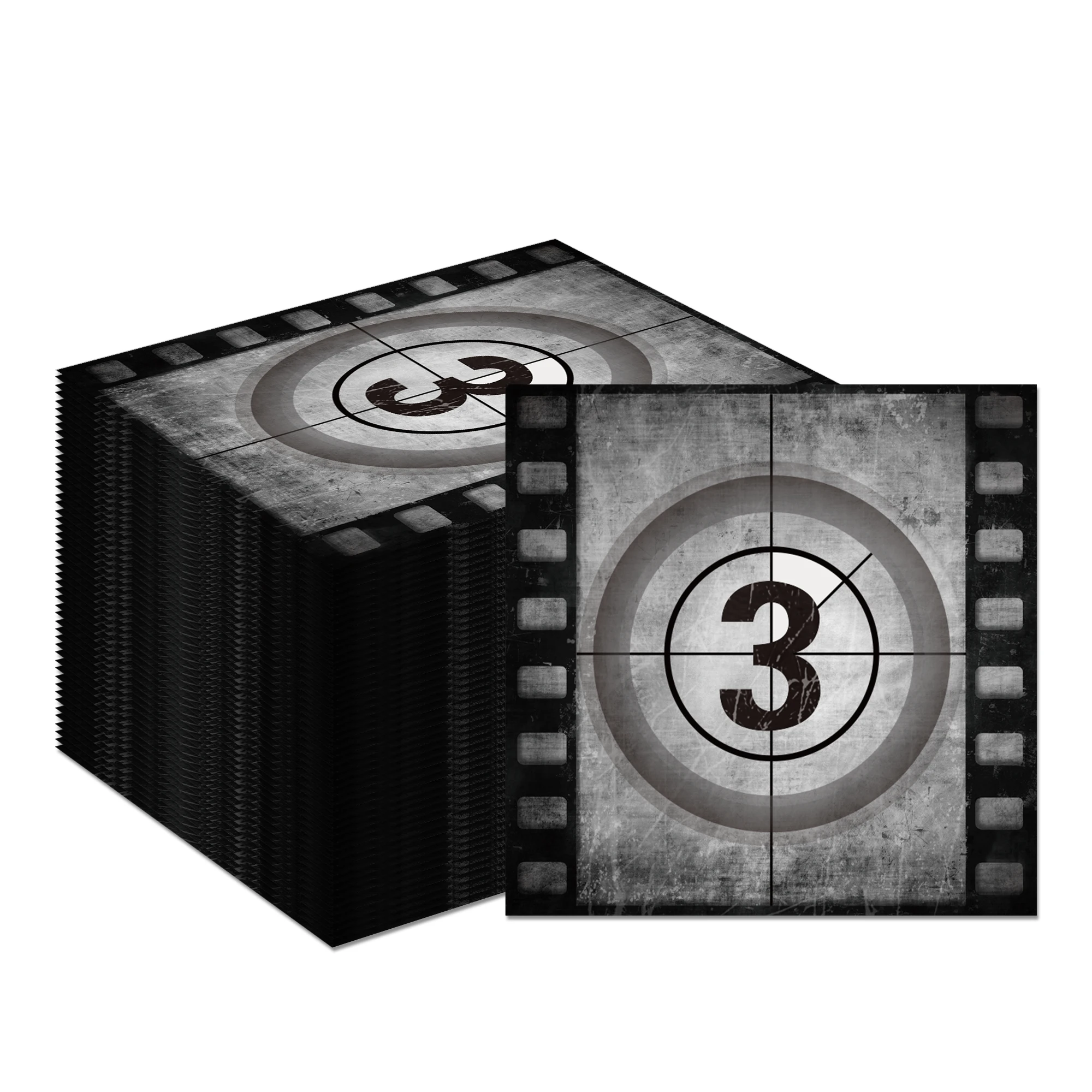 40 Tovaglioli Di Carta Monouso A Tema Cinema – Quadrati 33x33 Cm, Per Feste, Compleanni E Serate Film