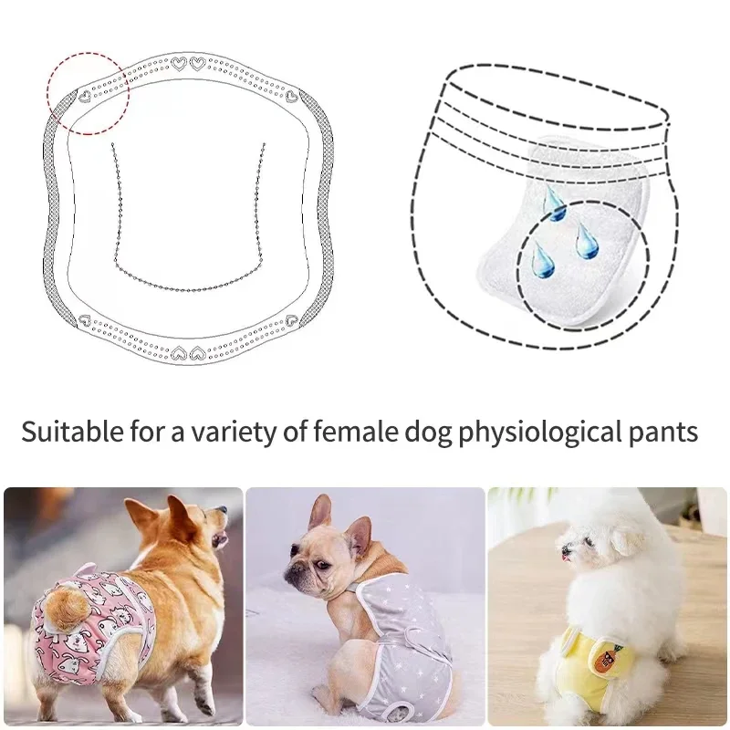 Dog Diapers 30pcs dog diaper pad women's shorts disposable physiological fluff
