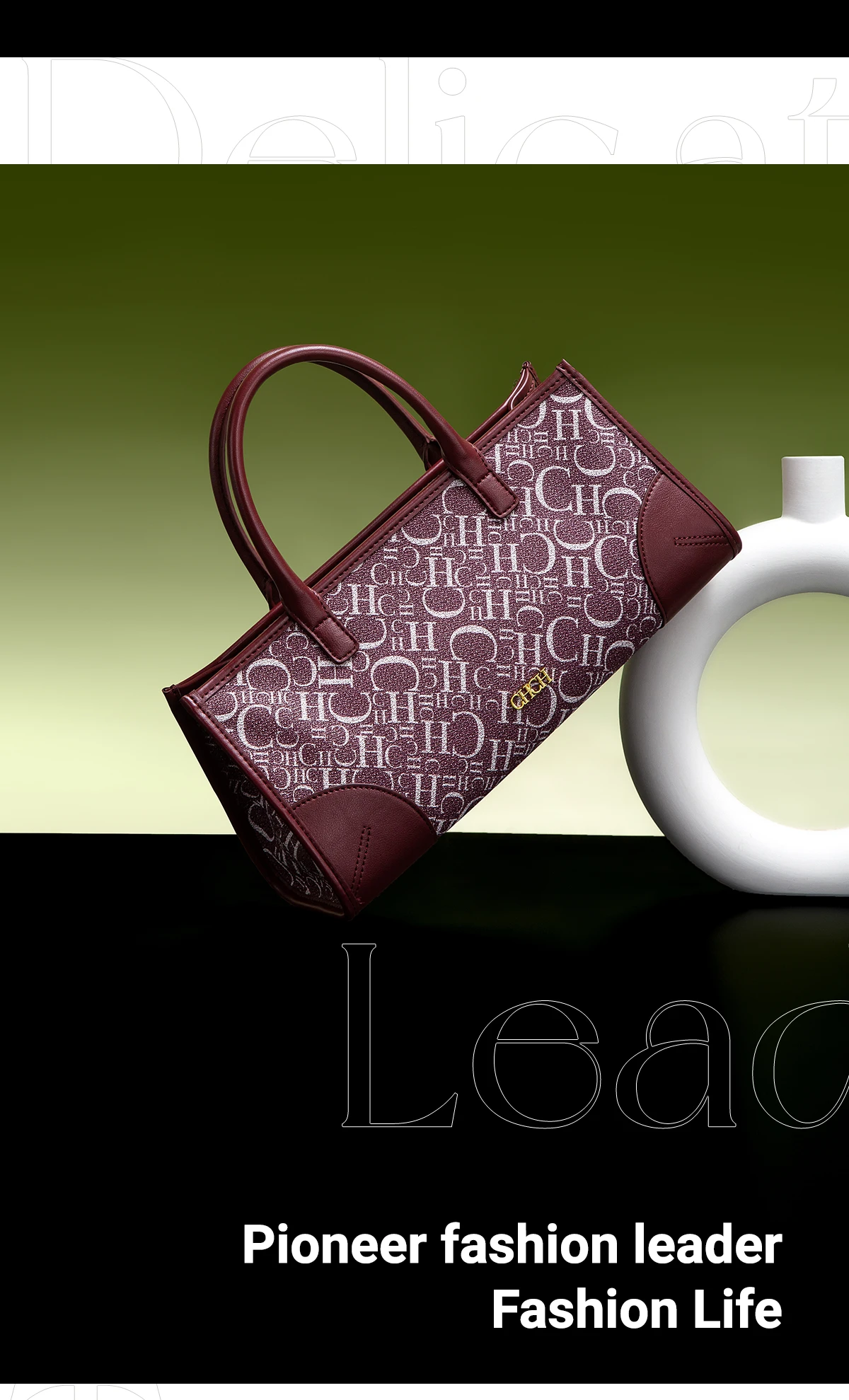 Bolsa baguete CHCH, vista lateral