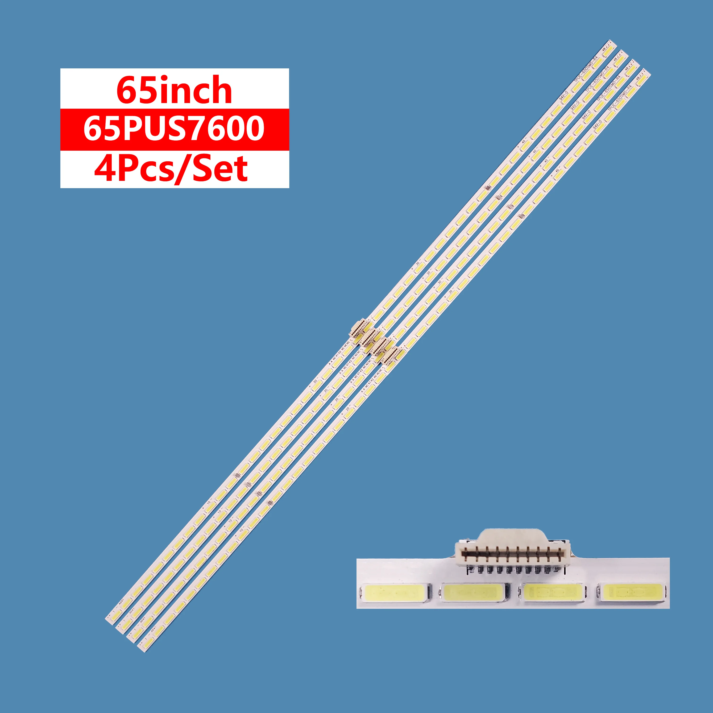 Lot de 16 bandes LED compatibles avec TV Philips 65 LB PC3030 GJUHD658X14ADM2 R/L H 65PUS6121 65PUF6656 LD65P19U 65ADM2 L 65ADM2 R