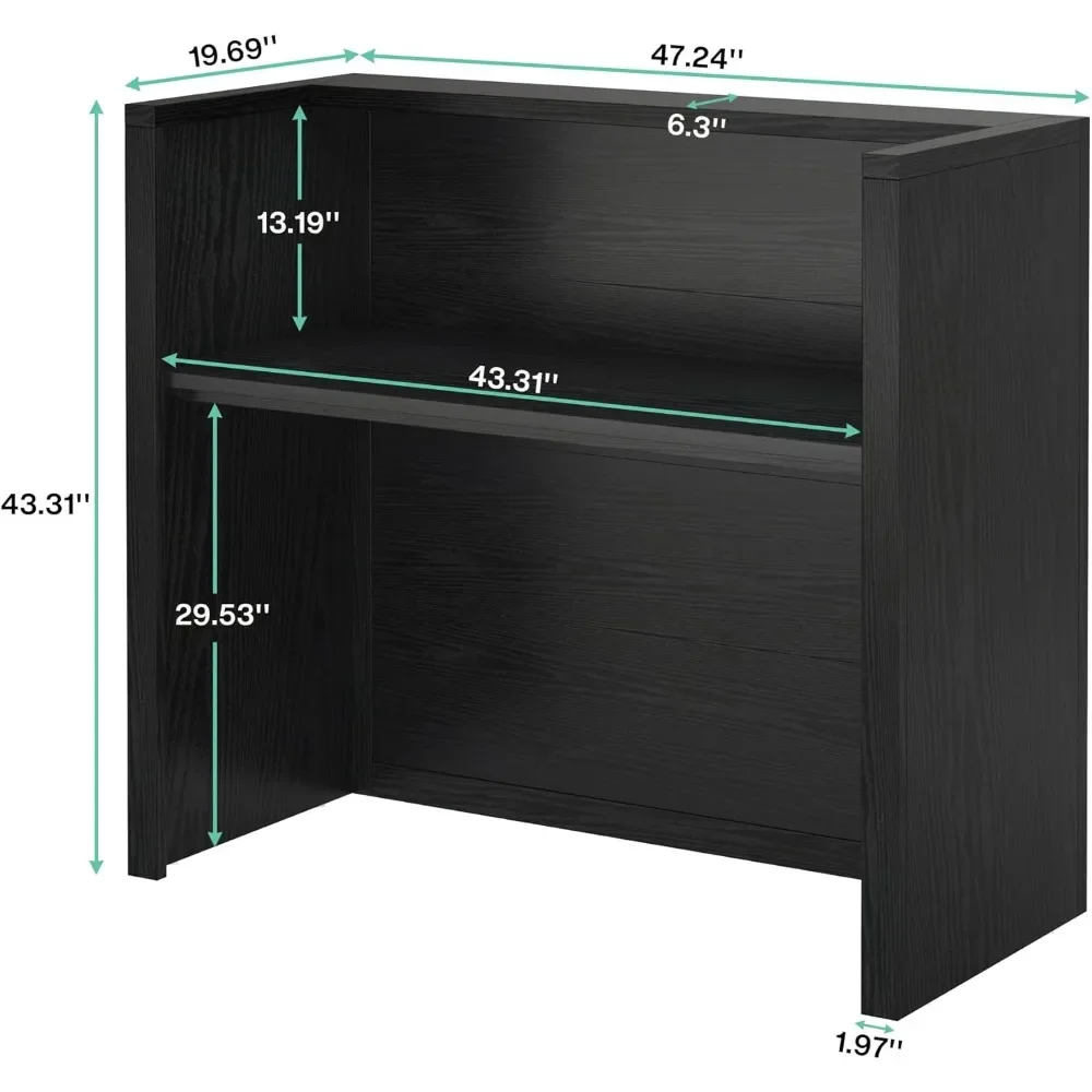 Reception Desk,Modern Front Desk with Counter, 47 Inch Small Retail Counter for Checkout,Lobby,Salon,Small Office,Reception Area 2