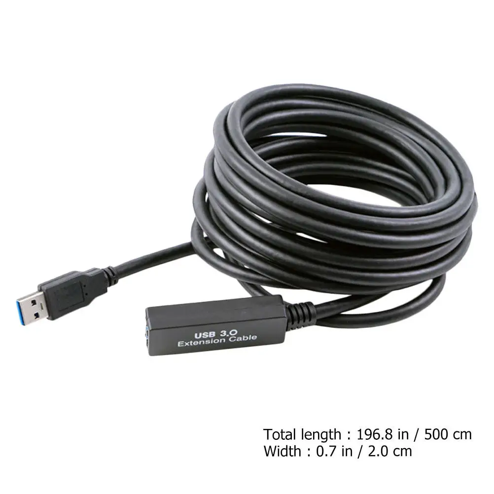 5M Usb3.0 확장 케이블 향상된 릴레이 증폭기 안정적인 전송 컴퓨터 마우스 키보드 데이터 케이블 장거리 홈 오피스 사용